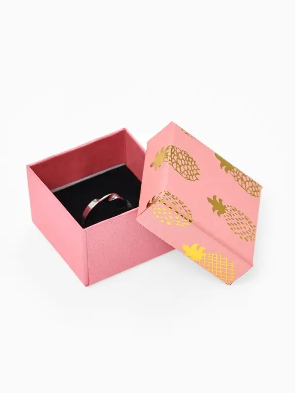Коробочка подарочная под кольцо, серьги &laquo;Ананасы&raquo;, 5&times;5 см, (размер полезной части 4.5&times;4.5 см), МИКС
