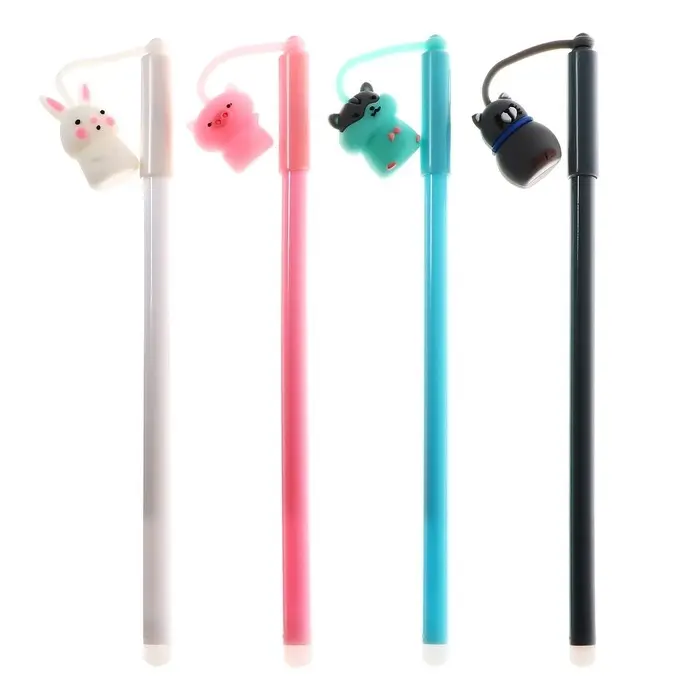 Ручка - прикол с подвеской Calligrata «Зверушка», гелевая, МИКС