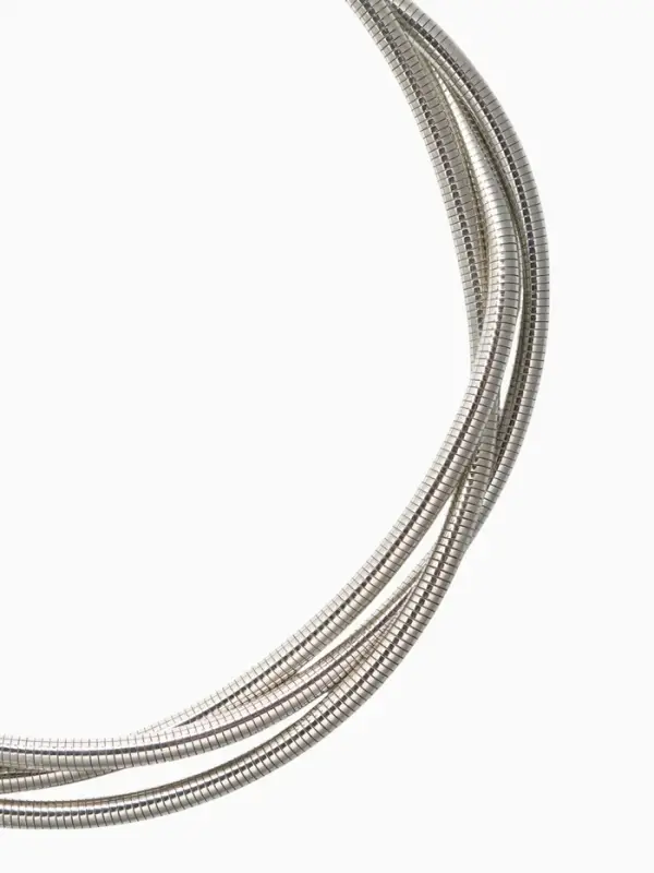 Чокер «Многослойный» крупный металлический, цвет серебро