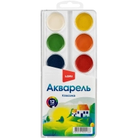 Краски акварельные Классика 12цв, б/к в пластик.уп.с крышкой Аквк-006 набор