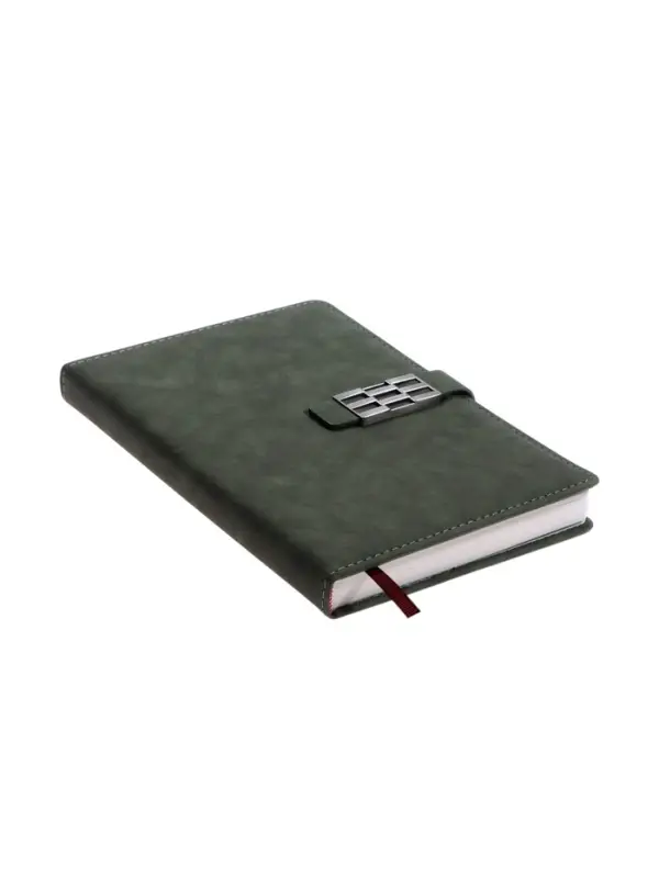 Ежедневник недатированный формат А5, с хлястиком, 112л, линия, пвх, Зеленый Ежедневник недатированный формат А5, с хлястиком, 112л, линия, пвх, Зеленый