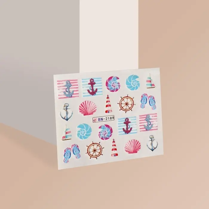 Слайдеры для ногтей «Якори», разноцветные