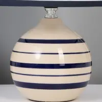 Лампа настольная E27 40Вт "Полоски. Ретро" беж с синим 20х20х32,5 см