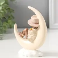 Сувенир полистоун "Мальчик на месяце играет на трубе" 13 см