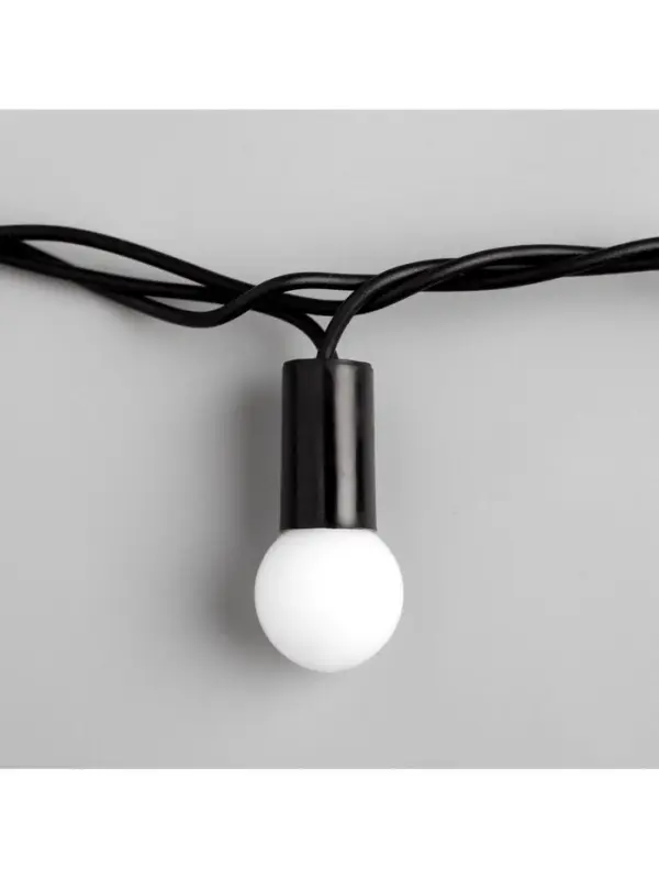 Гирлянда &laquo;Нить&raquo; 20 м с насадками &laquo;Шарики 1.5 см&raquo;, IP44, тёмная нить, 200 LED, свечение бело-синее, мигание, 220 В