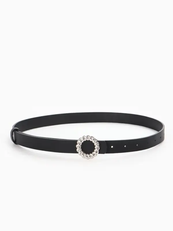 Ремень женский, 2.3&times;105 см, металлическая пряжка, чёрный