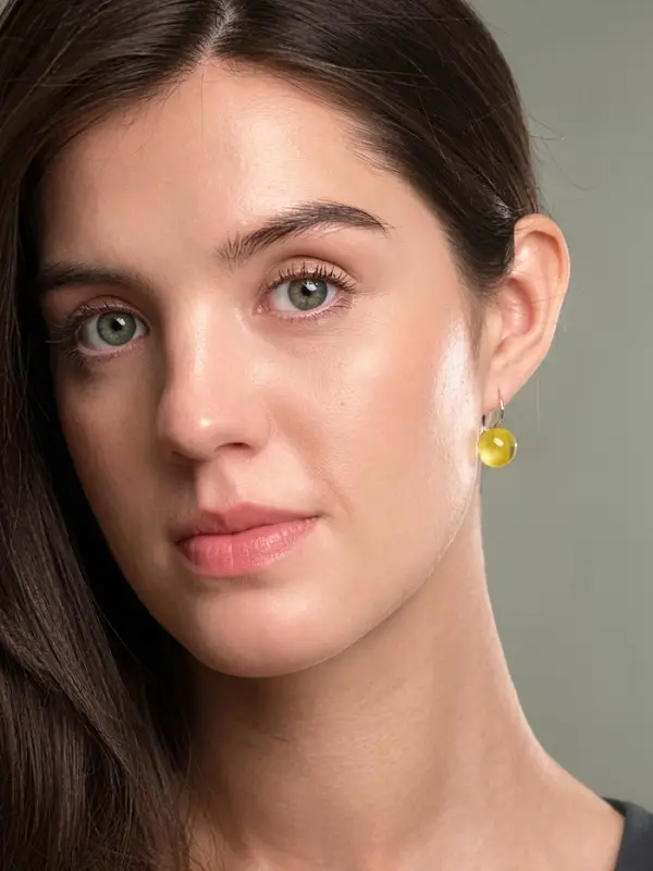 Серьги с поталью &laquo;Шарик&raquo;, МИКС в серебре