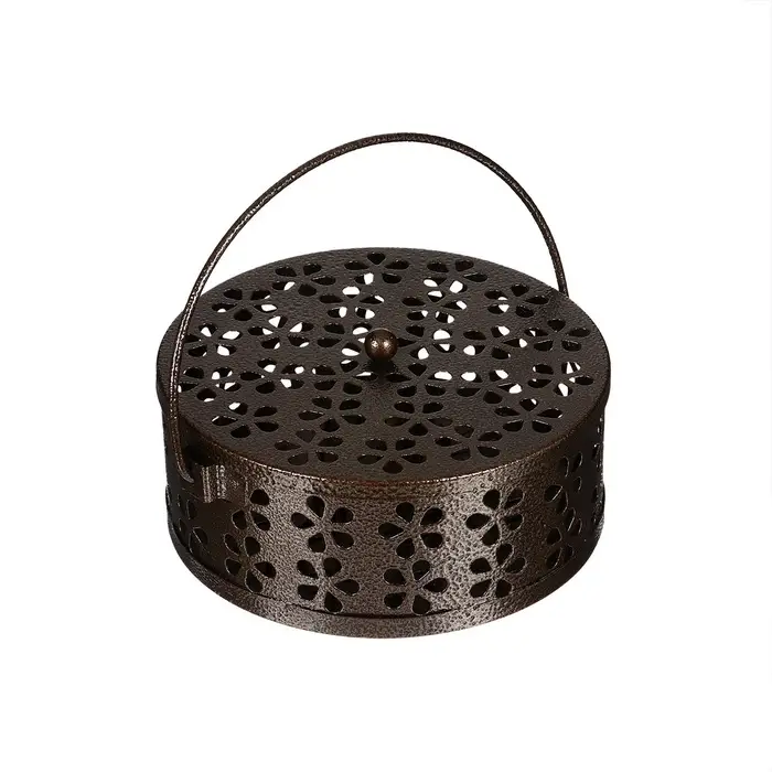 Подставка для спиралей, благовоний с крышкой, металл, бронзовый, 13/13/7, SAFEX