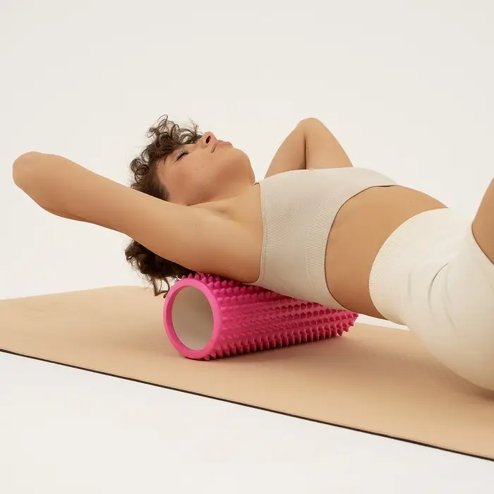 Ролик массажный Sangh, 33&times;12 см, цвет светло-розовый