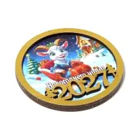 Магнит новогодний 2027 &laquo;Новогоднего чуда!&raquo; d=8 см