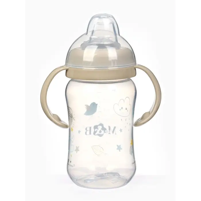 Поильник - непроливайка с силиконовым носиком, 270 мл., бежевый