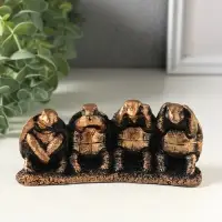 Фигурка гипс &laquo;Черепахи не вижу, не слышу, не говорю, не делаю&raquo;, 13&times;6 см, под бронзу