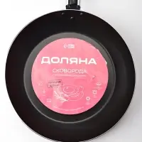 Сковорода Доляна Promo, d=24 см, h=4 см, пластиковая ручка, антипригарное покрытие, алюминий, бордовая