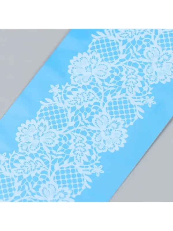 Переводная тату на тело белая «Браслет. Ажурная лента» 24×6 см