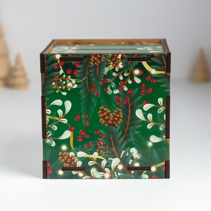 Копилка куб  Копилка куб "Богатого НГ" 10х10х10 см