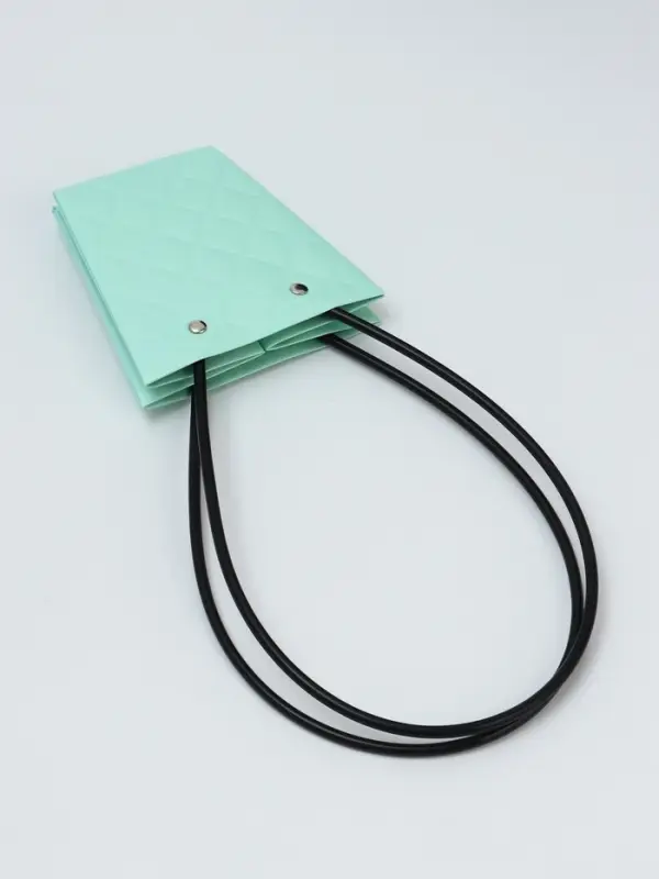 Сумка для цветов тиснение мята влагостойкая, 12&times;12 - 8&times;8 - 12.5 см