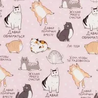 Бумага упаковочная глянцевая «Коты», 70 х 100 см