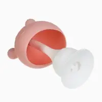 Прорезыватель силиконовый для зубов с погремушкой 3 в 1 M&B «Зайка», розовый