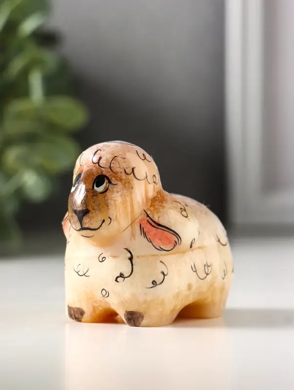 Фигурка &laquo;Овечка Долли&raquo;, 6&times;7 см, селенит, МИКС