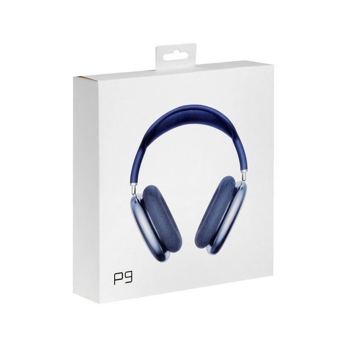 Наушники беспроводные P9, полноразмерные, BT 5.0, микрофон, Jack 3.5 мм, 150 мАч, синие Наушники беспроводные P9, полноразмерные, BT 5.0, микрофон, Jack 3.5 мм, 150 мАч, синие