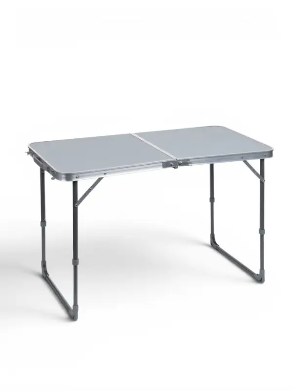 Стол складной ССТ-3П, 102&times;50&times;44.5/ 61 см, с полкой, металлик
