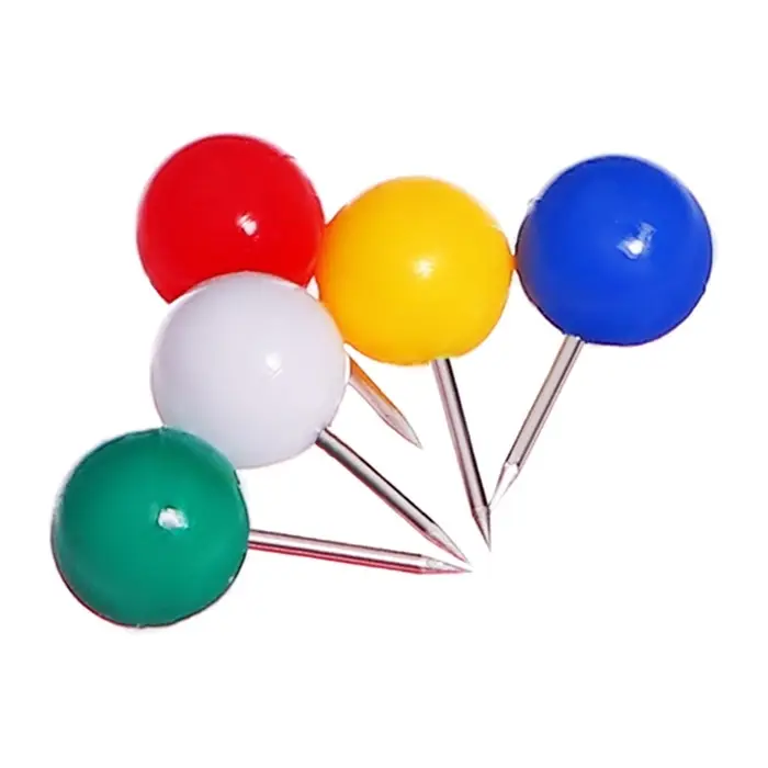 Кнопки силовые ШАРИКИ цветные 50 штук в пластиковой коробке