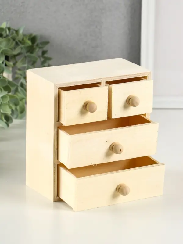 Шкатулка для росписи дерево &laquo;Комод&raquo;, 4 ящика 14&times;15.5&times;7.5 см