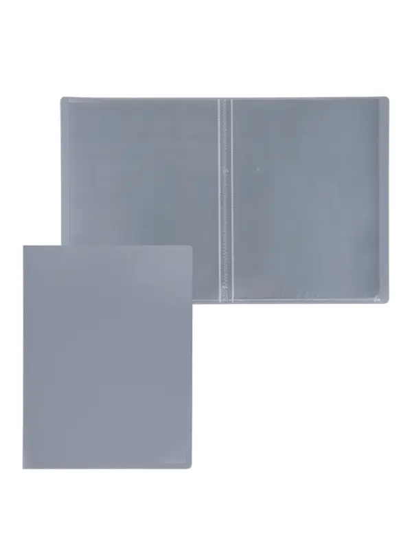 Папка с 10 вкладышами А4, 500 мкм, Calligrata, текстура &laquo;песок&raquo;, серая