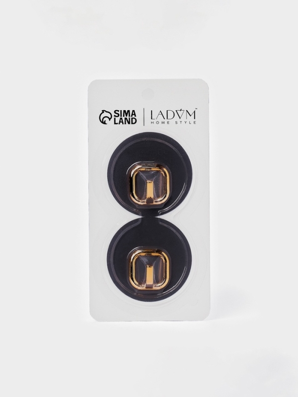 Набор самоклеящихся крючков  Набор самоклеящихся крючков "Gold", 2 шт 7х2,7х7 см