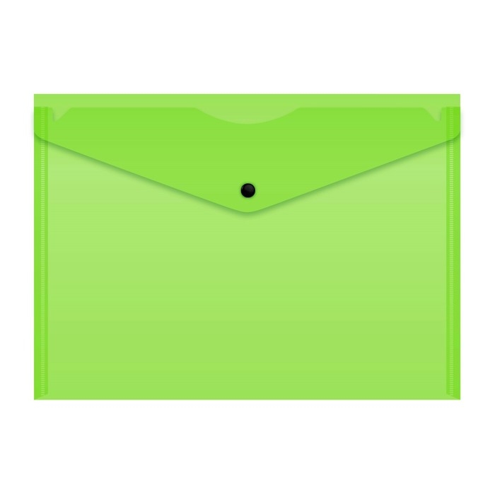 Набор папок-конвертов на кнопке 12 штук, А4, 180 мкм, Calligrata Neon, полупрозрачные, неоновый МИКС