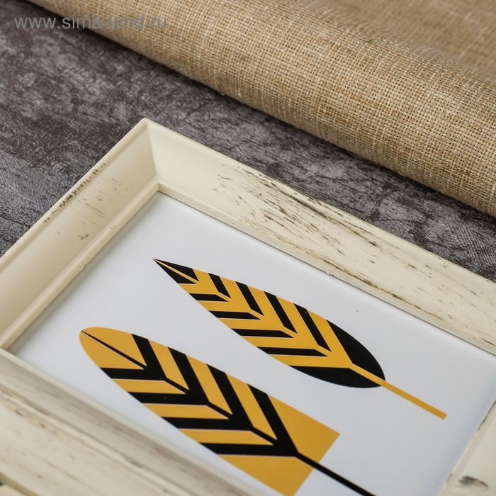 Фоторамка пластик на 4 фото 10х15 см  Фоторамка пластик на 4 фото 10х15 см "Узор" бежевая 35х62х2 см