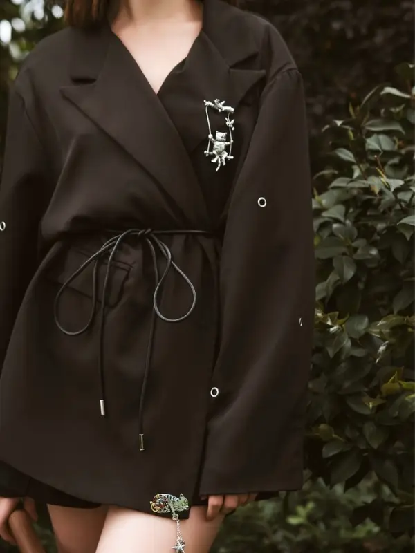 Брошь &laquo;Кот на качелях&raquo;, в чернёном серебре