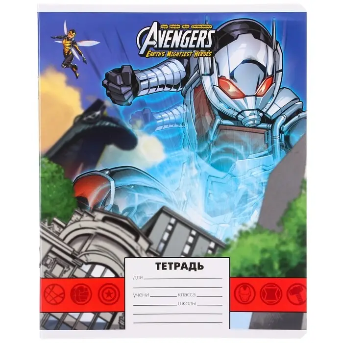 Тетрадь в клетку 24 листа, 5 видов МИКС, обложка мелованная бумага, &laquo;Человек-паук&raquo;