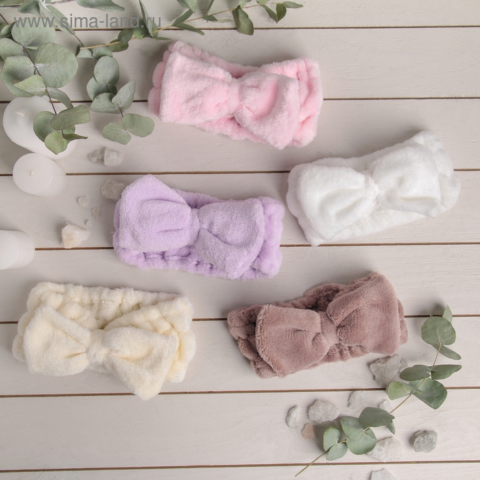 Повязка для умывания «Бантик», цвет МИКС Повязка для умывания «Бантик», цвет МИКС