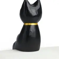 Сувенир &laquo;Кот сидячий&raquo;, 5&times;6&times;15 см, дерево, чёрный