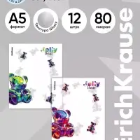 Набор пластиковых обложек для тетрадей ErichKrause Jelly Bear, 212&times;347 мм, 80 мкм, МИКС
