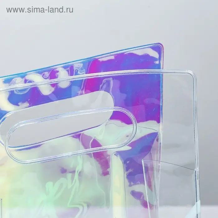 Пакет подарочный из голографического пластика, упаковка, Happy, 13 х 23 х 6 см Пакет подарочный из голографического пластика, упаковка, Happy, 13 х 23 х 6 см