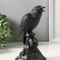 Подсвечник на 1 свечу &laquo;Ворон&raquo;, гипс, 16&times;9 см, чёрный