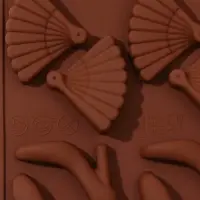Форма для кондитерских украшений Доляна «Дамский набор», силикон, 21×11×1,5 см, 14 ячеек, коричневая