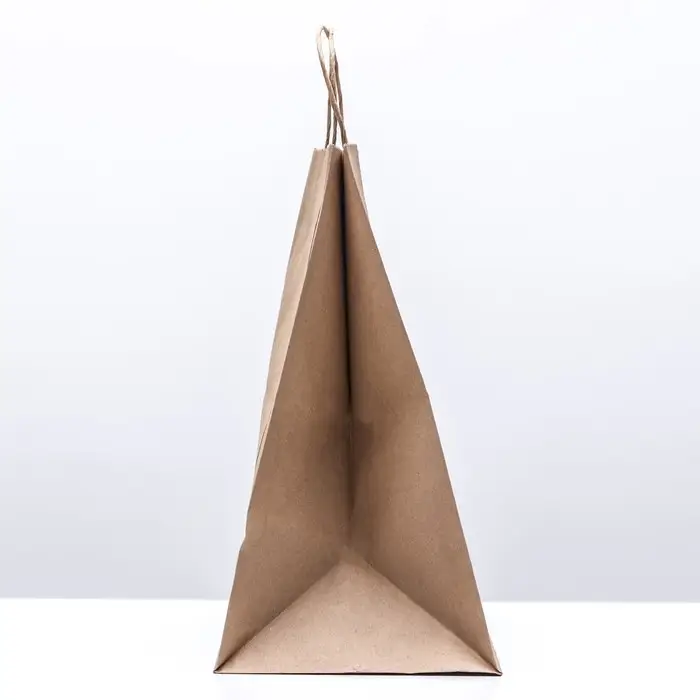 Пакет бумажный крафт 90 г/м², круглая ручка 32×20×37 см Пакет бумажный крафт 90 г/м², круглая ручка 32×20×37 см