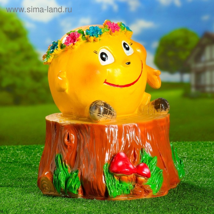 Садовая фигура  Садовая фигура "Колобок с венком" 45х35х35см