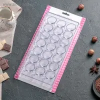 Форма для конфет и шоколада &laquo;Ананас&raquo;, 28&times;14 см, 21 ячейка, цвет прозрачный