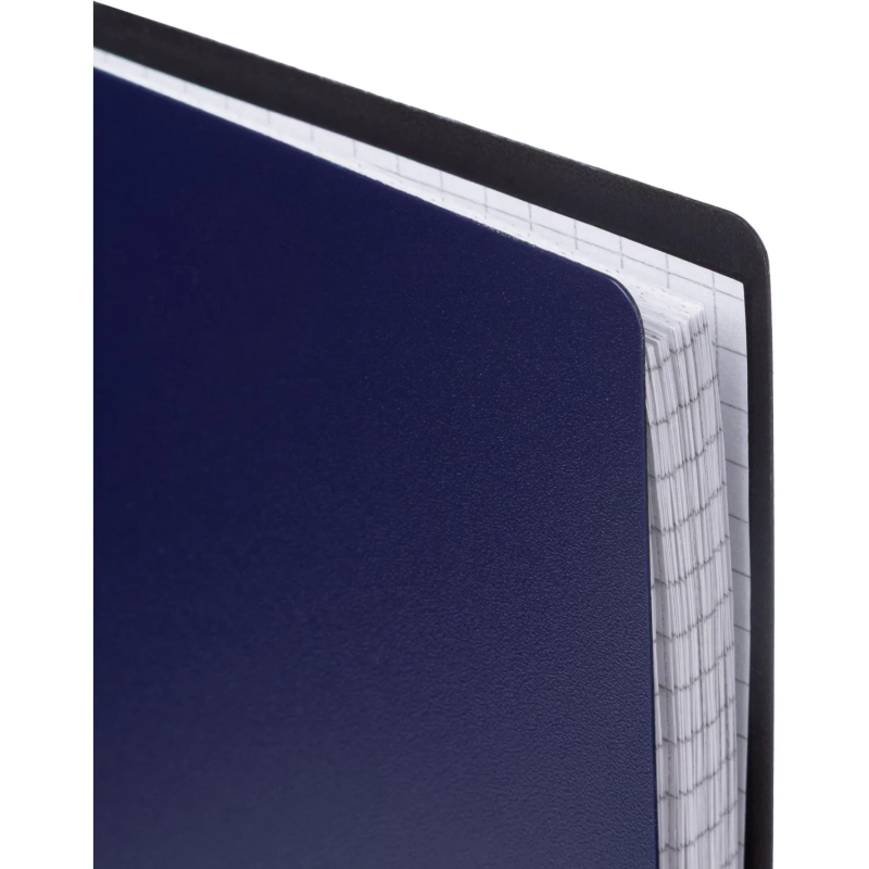 Бизнес-тетрадь Комус А5 60л, кл., обл.пластик, спираль, синяя Classic