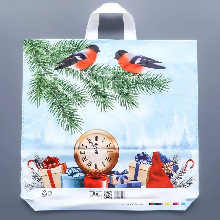 Пакет Пакет "Пернатые друзья", полиэтиленовый с петлевой ручкой, 42 х 44 см.