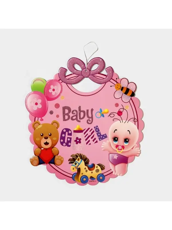 Украшение на гендер пати &laquo;Подвеска Baby Girl&raquo;, 28.5&times;24.5 см, розовое