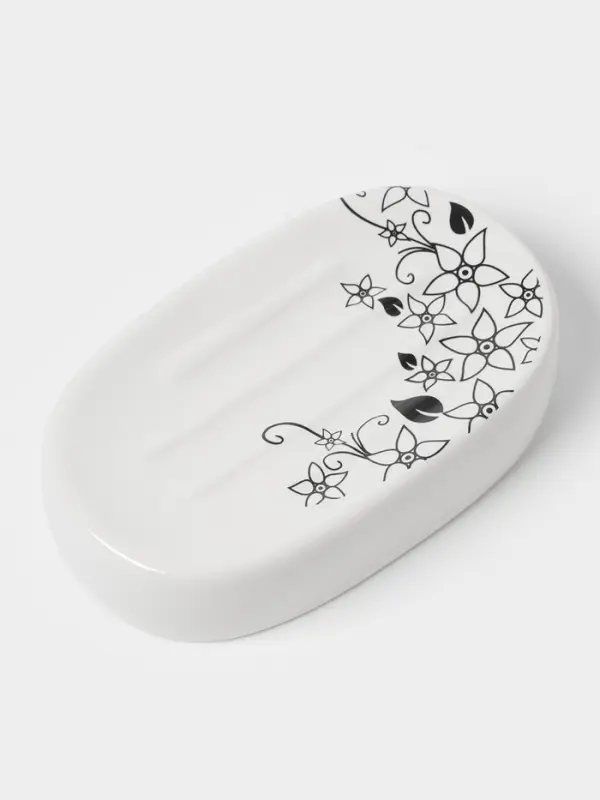 Аксессуары для ванной, 4 предмета, мыльница, дозатор для мыла, 2 стакана, белые