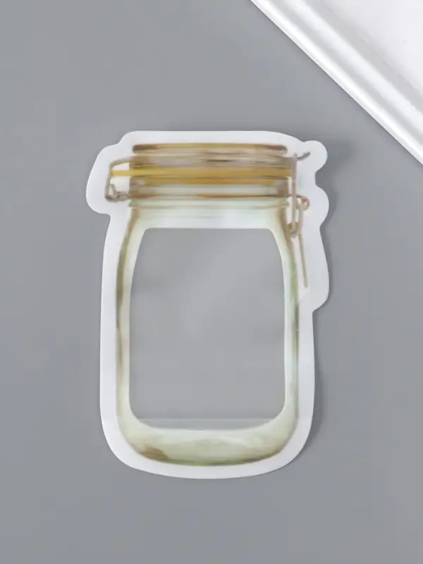 Пакет для хранения Пакет для хранения "Стеклянная банка с зажимом", застёжка zip-lock, жёлтый 10,6х15,1 см