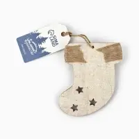 Ёлочная игрушка новогодняя &laquo;Носочек&raquo;, дерево, 9&times;10 см