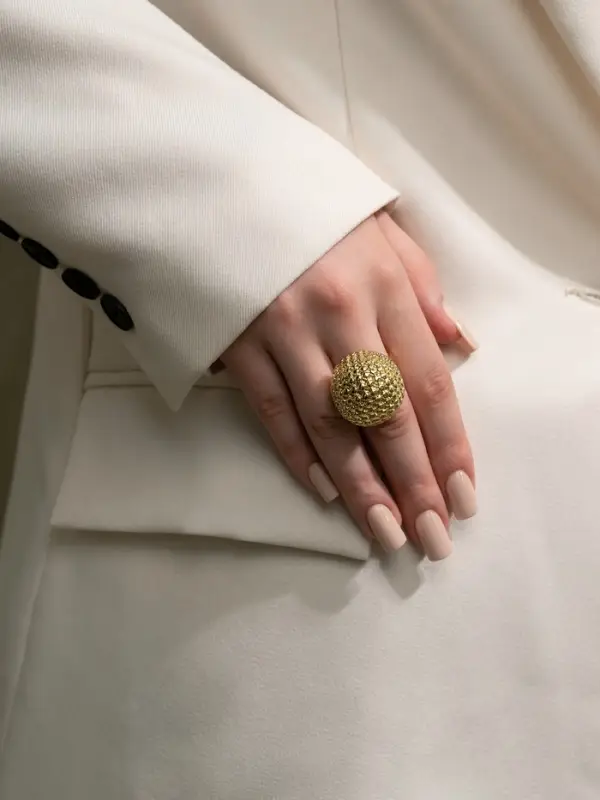 Кольцо металл &laquo;Шар сетка&raquo;, цвет золото, безразмерное