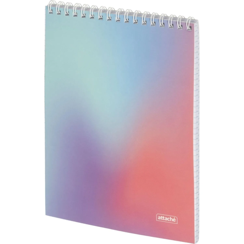 Блокнот А5 80л Attache Яркий Градиент №3 клетка, греб, картон, софттач-лак
